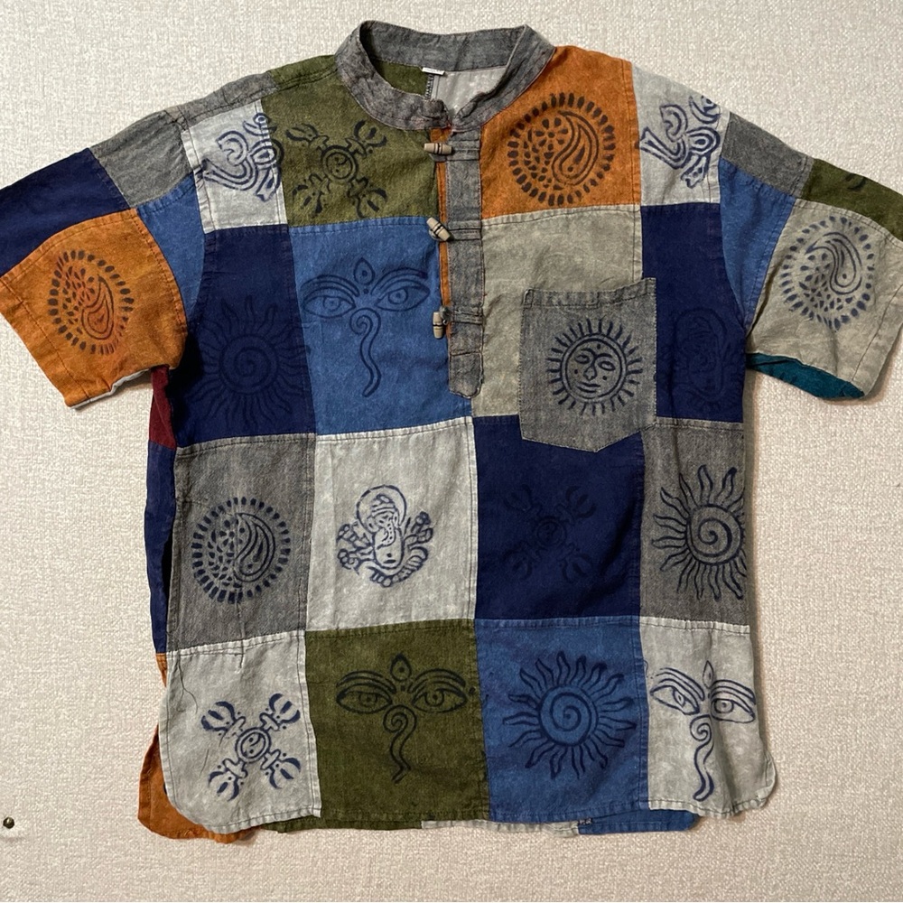 Mens Hippie/Festival Shirt Made In Nepal 100% Cotton Size Large